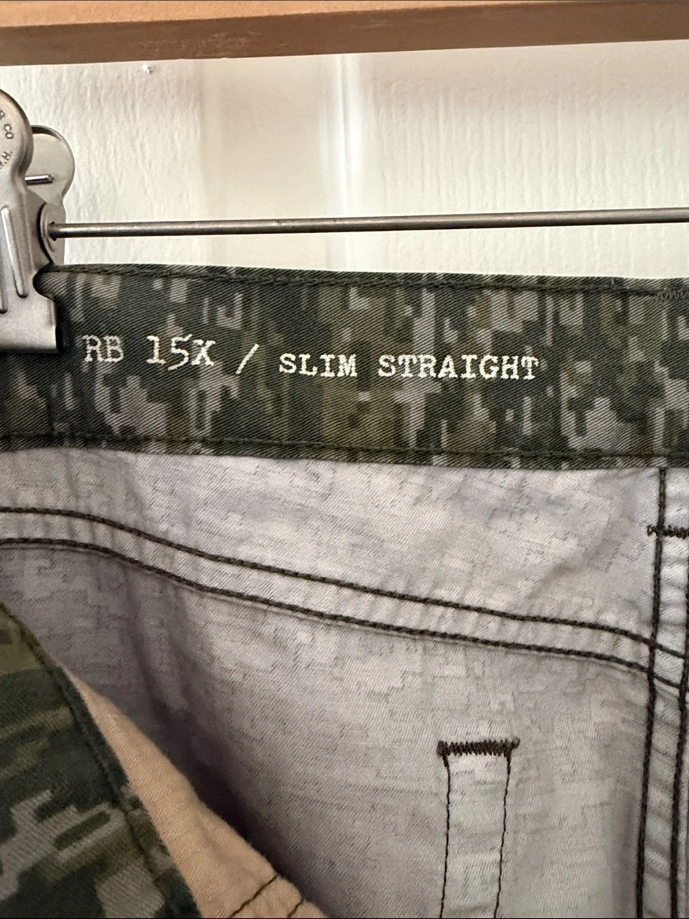 rag & bone Men's Slim Straight Camo Jeans in Olive and Gray